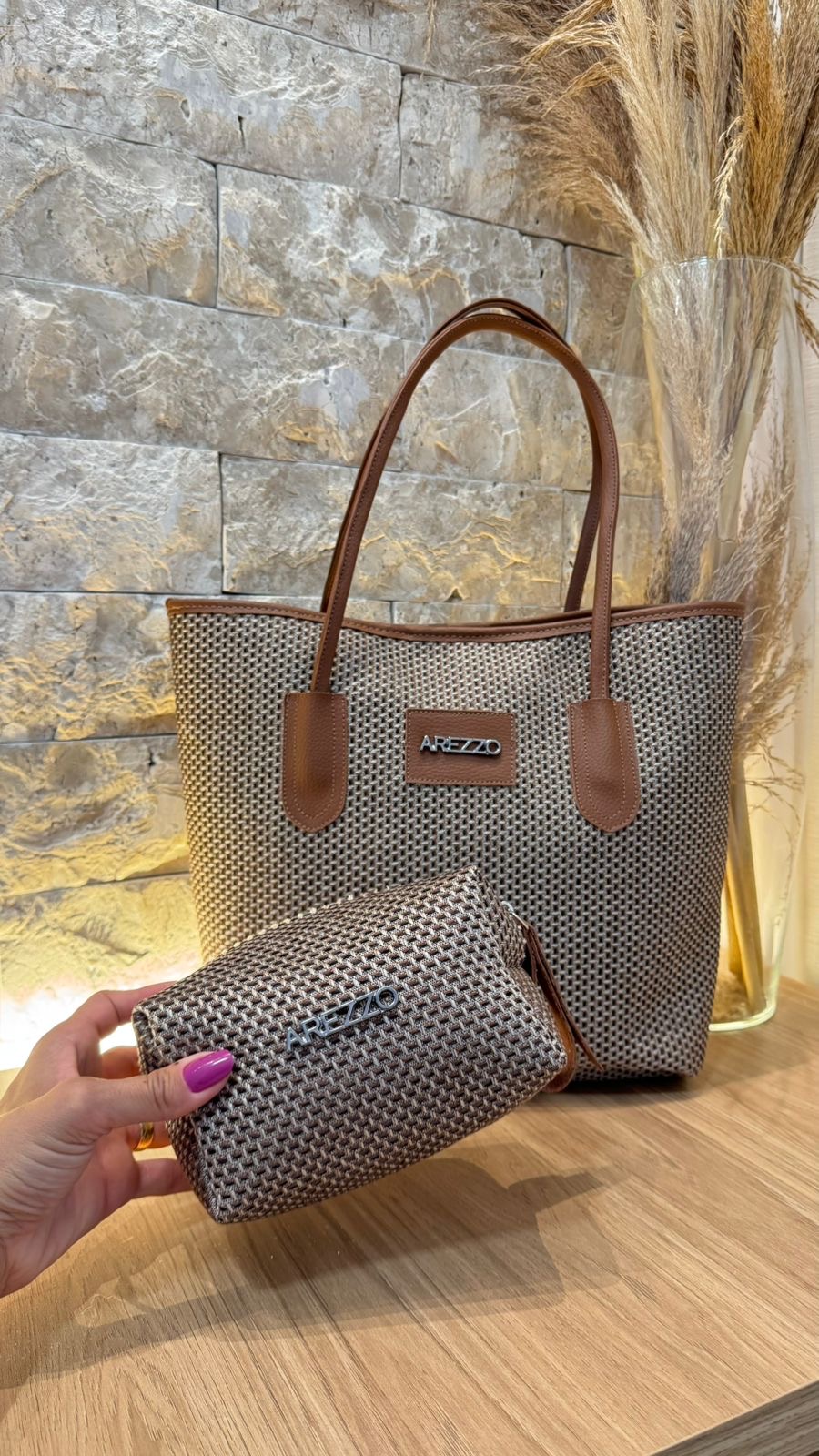 Bolsa transversal de palha